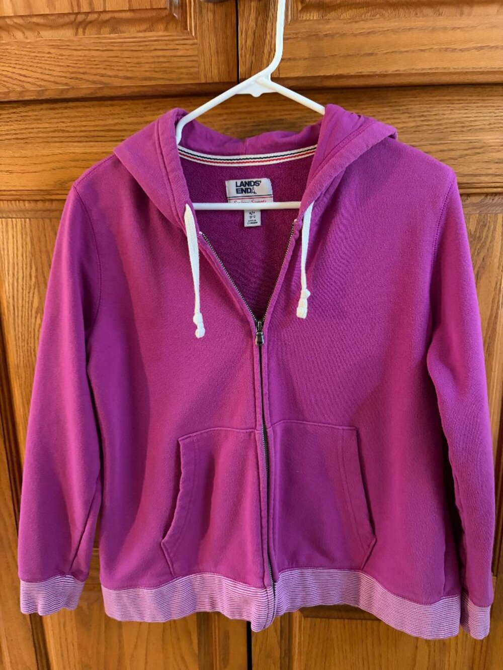 Lands' End Serious Sweats Zip Up Hoodie Womens Petite Medium